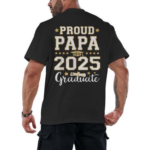 Senior Graduation Proud Papa 2025 Graduate Class Matching Men's Back Print T-Shirt - Best Gift Smart