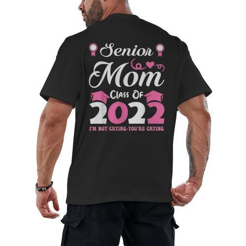 Senior Mom Of A Class Of 2022 Heart School Graduation Men's Back Print T-Shirt - Best Gift Smart