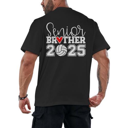 Senior Volleyball Brother 2025 Class Of 2025 Graduation Men's Back Print T-Shirt - Best Gift Smart