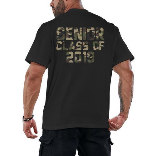 Seniors 2019 Class TShirt Camo Print T-Shirt Graduation Gift Men's Back Print T-Shirt - Best Gift Smart