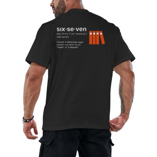Six Seven Meme Reading Book Lover 6-7 67 Definition Men's Back Print T-Shirt - Bookorys DE