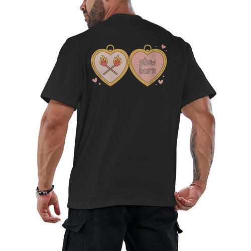 Slow Burn Romance Book Lover Tee Men's Back Print T-Shirt - Bookorys AU
