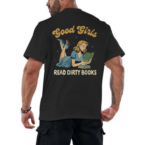 Smut Reader Book Romance Good That Girls Read Dirty Books Men's Back Print T-Shirt - Bookorys