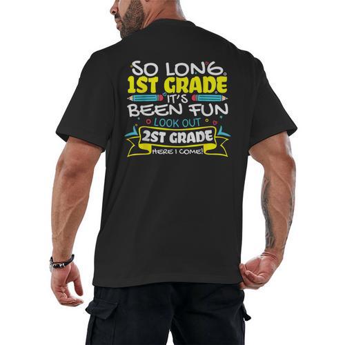 So Long 1st Grade 2nd Grade Here I Come School Graduation Men's Back Print T-Shirt - Best Gift Smart