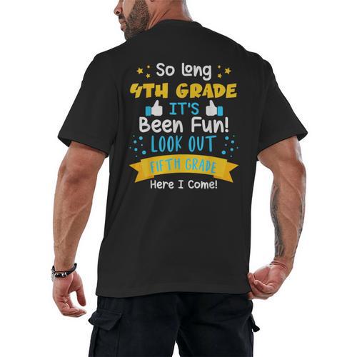So Long 4th Grade Graduation 2025 School 5th Grade Here Come Men's Back Print T-Shirt - Best Gift Smart