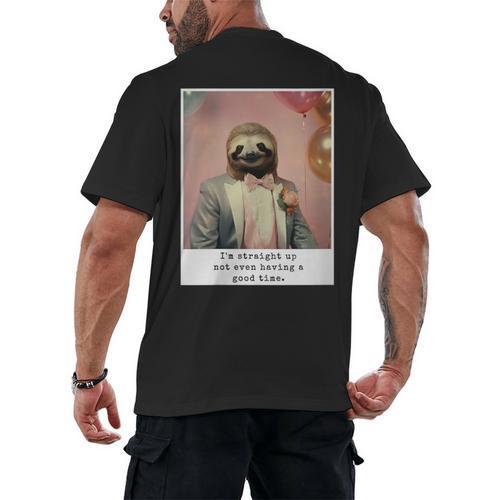 Social Anxiety Not Having A Good Time Socializing Introvert Men's Back Print T-Shirt - Raresse