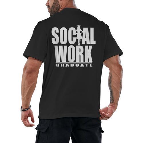 Social Work Graduate TShirt College Graduation Men's Back Print T-Shirt - Best Gift Smart