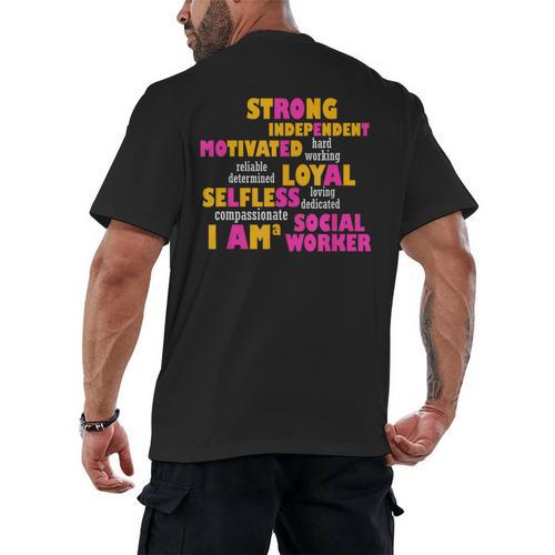 Social Worker T Shirt Graduation Social Work Month Men's Back Print T-Shirt - Best Gift Smart