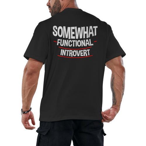 Somewhat Functional Introvert Men's Back Print T-Shirt - Raresse
