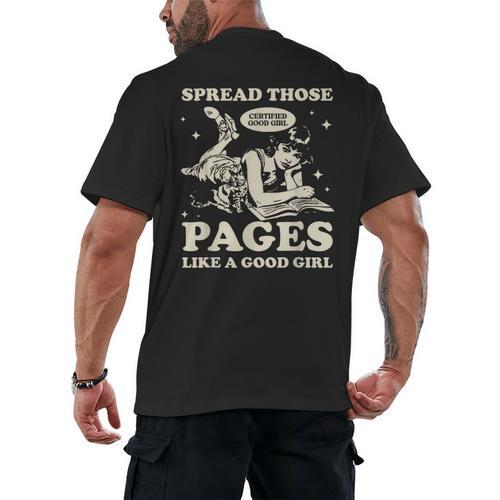 Spread Those Pages Like A Good Girl Shirt Smutty Spicy Book Men's Back Print T-Shirt - Bookorys DE