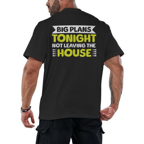 Staying Alone Big Plans Tonight Ideal For Introverts Men's Back Print T-Shirt - Raresse