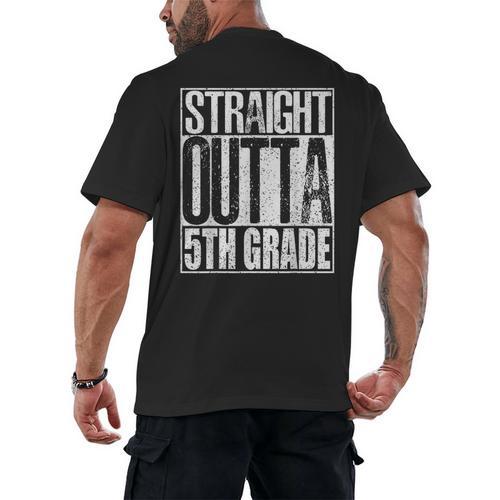 Straight Outta 5th Grade Shirt Graduation 2017 Men's Back Print T-Shirt - Best Gift Smart