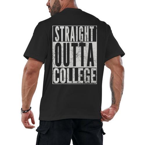 STRAIGHT OUTTA COLLEGE Graduation 2019 T Shirt Her Him Women Men's Back Print T-Shirt - Best Gift Smart