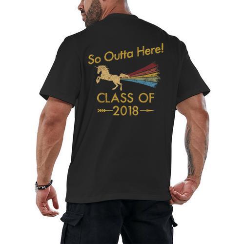 STRAIGHT OUTTA HIGH SCHOOL 2018 Grad Graduation Shirt Men's Back Print T-Shirt - Best Gift Smart