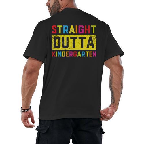 Straight Outta Kindergarten TShirt Graduation Kid Men's Back Print T-Shirt - Best Gift Smart