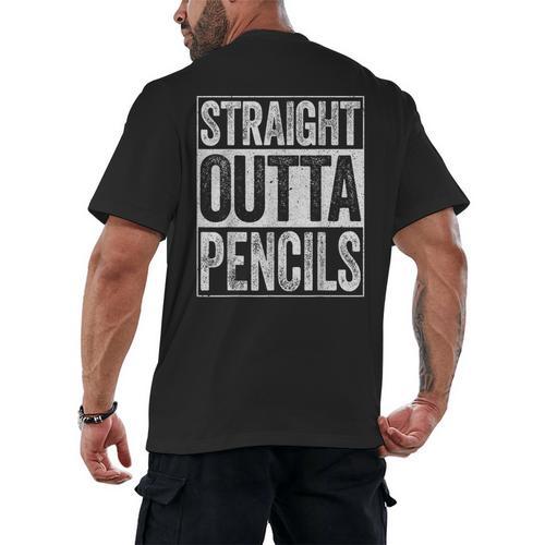 Straight Outta Pencils Shirt Kids Boy Girl School Graduation Men's Back Print T-Shirt - Best Gift Smart