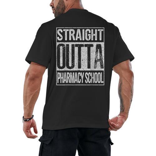 Straight Outta Pharmacy School Shirt Graduation Men's Back Print T-Shirt - Best Gift Smart
