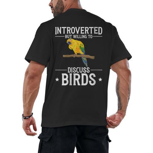 Sun Conure Introvert Parrot Bird Sun Conure Men's Back Print T-Shirt - Raresse