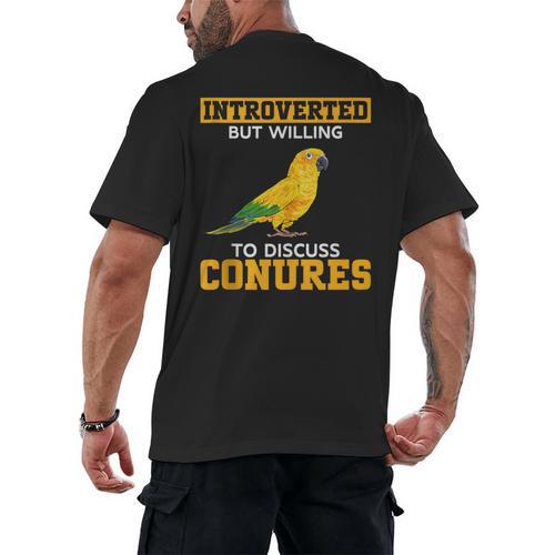 Sun Conure Introvert Parrot Bird Sun Conure Men's Back Print T-Shirt - Raresse