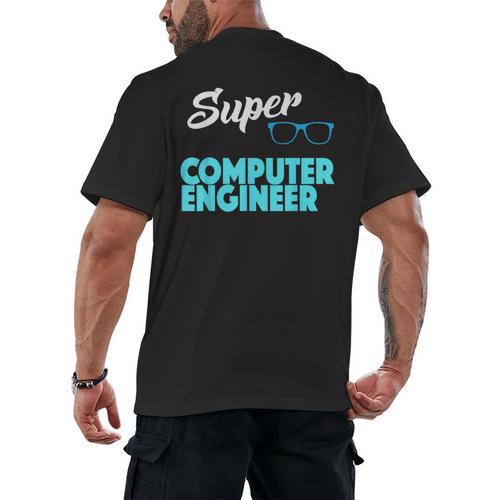 Super Computer Engineer New Job Graduation Men's Back Print T-Shirt - Best Gift Smart