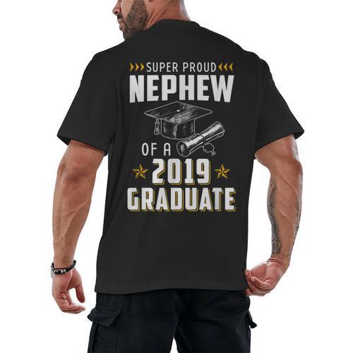 Super Proud Nephew Of A 2019 Graduate Shirt Graduation Men's Back Print T-Shirt - Best Gift Smart
