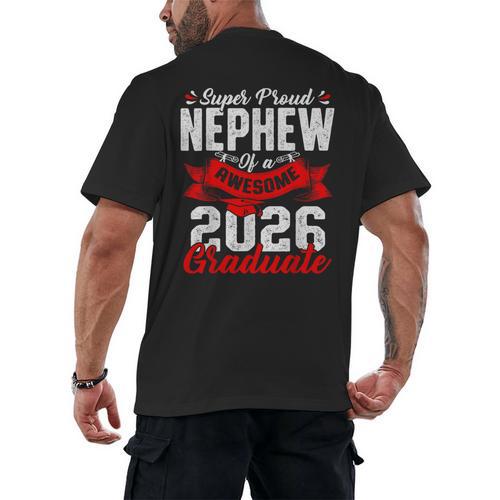 Super Proud Nephew Of a 2026 Graduate 26 Graduation Men's Back Print T-Shirt - Best Gift Smart
