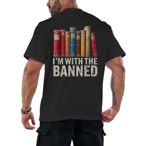 Support Banned Books Freedom I'm With The Banned Men's Back Print T-Shirt - Bookorys