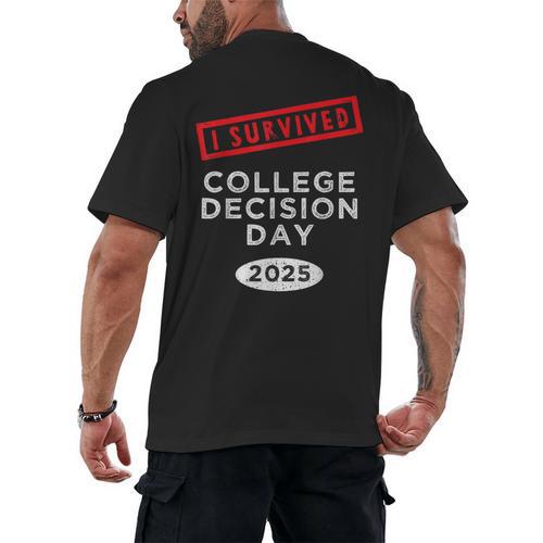 I Survived College Decision Day Graduation Class Of 25 Men's Back Print T-Shirt - Best Gift Smart