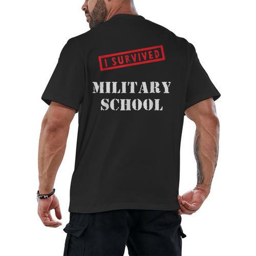 I Survived Military School Graduation Straight Outta Men's Back Print T-Shirt - Best Gift Smart