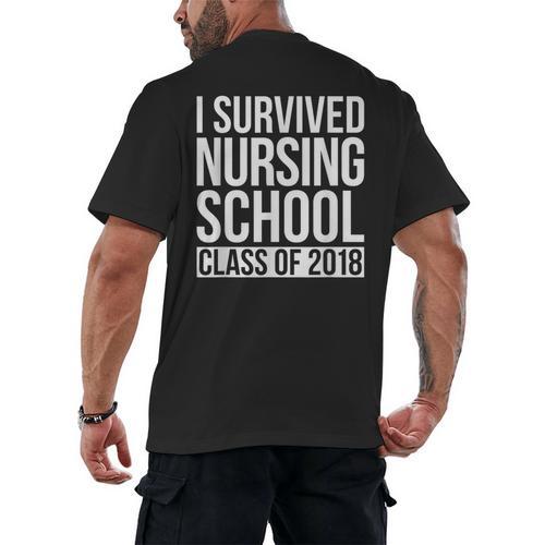 I Survived Nursing School Class Of 2018 RN Graduation Shirt Men's Back Print T-Shirt - Best Gift Smart