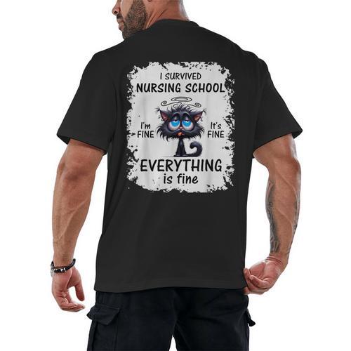 I Survived Nursing School Graduation 2025 Men's Back Print T-Shirt - Best Gift Smart