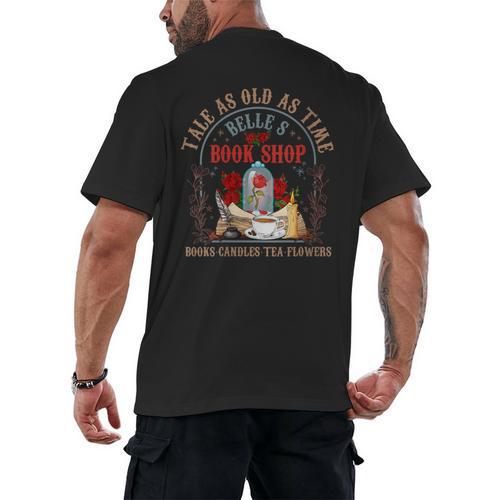 Tale As Old As Time Belle's Book Shop Book Coffee Book Lover Men's Back Print T-Shirt - Bookorys
