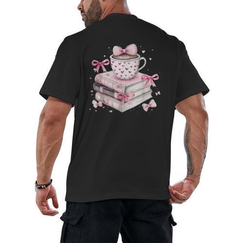 Teacher Valentine's Day All Booked For Valentines Reading Men's Back Print T-Shirt - Bookorys DE