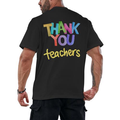 Thank You Teacher Appreciation Graduation Men Women Girls Kids Men's Back Print T-Shirt - Best Gift Smart