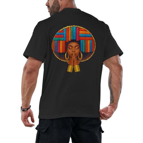 History Girl Women Book Lover Education Is Freedom Men's Back Print T-Shirt - Bookorys