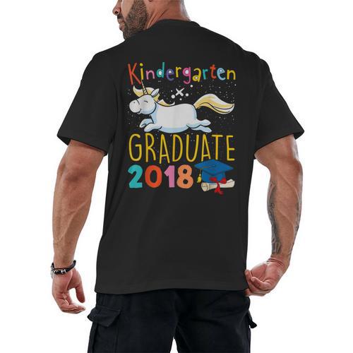 Unicorn Kindergarten Graduation Shirt Girls Men's Back Print T-Shirt - Best Gift Smart