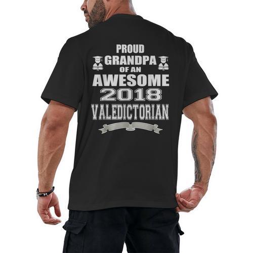 Valedictorian Scholar Grandpa T Shirt Graduation Speech Men's Back Print T-Shirt - Best Gift Smart