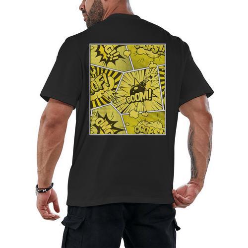 Varsity-Gold Yellow Comic Book University Varsity-Gold Men's Back Print T-Shirt - Bookorys CA