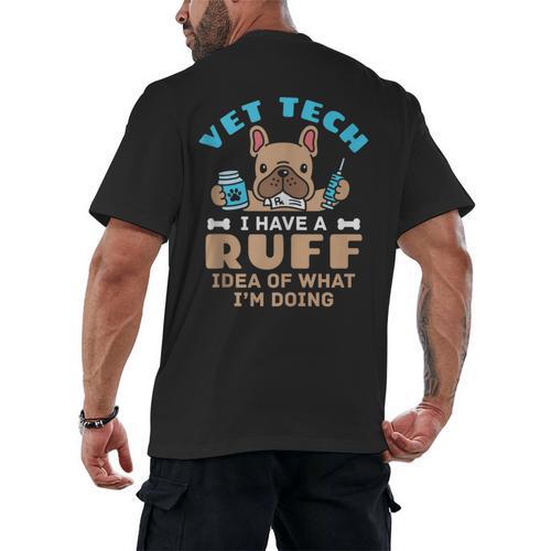 Vet Tech Veterinary Technician Graduation Ruff Idea Men's Back Print T-Shirt - Best Gift Smart