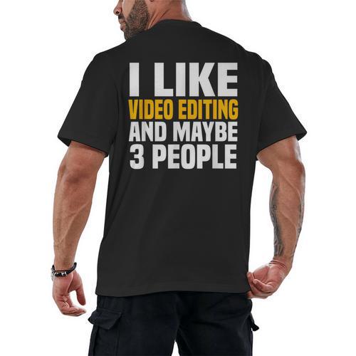 Video Editor Introvert Editing Production Filmmaking Job Men's Back Print T-Shirt - Raresse