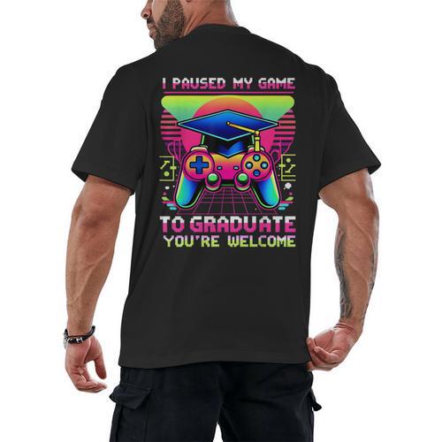 Video Gamer Graduate Graduation Grad Gaming Men's Back Print T-Shirt - Best Gift Smart