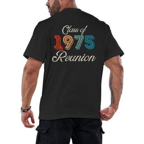 Vintage Class Of 1975 Reunion 50th Graduation Classmate Cool Men's Back Print T-Shirt - Best Gift Smart