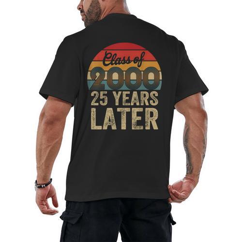 Vintage Class Of 2000 25 Years Later Reunion 25th Graduation Men's Back Print T-Shirt - Best Gift Smart