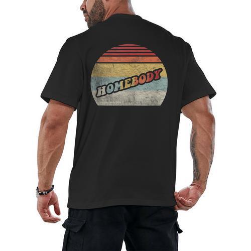 Vintage Homebody Shirt Stay At Home Quarantine Introvert Men's Back Print T-Shirt - Raresse