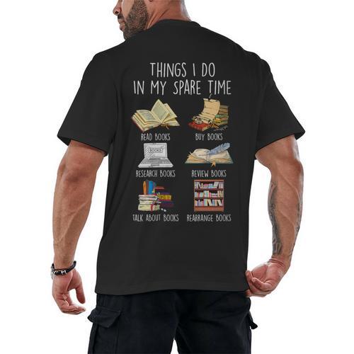 Vintage Retro Things I Do In My Spare Time Books Men's Back Print T-Shirt - Bookorys