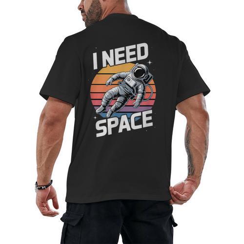 Vintage Space For Introverts I Need Space Men's Back Print T-Shirt - Raresse