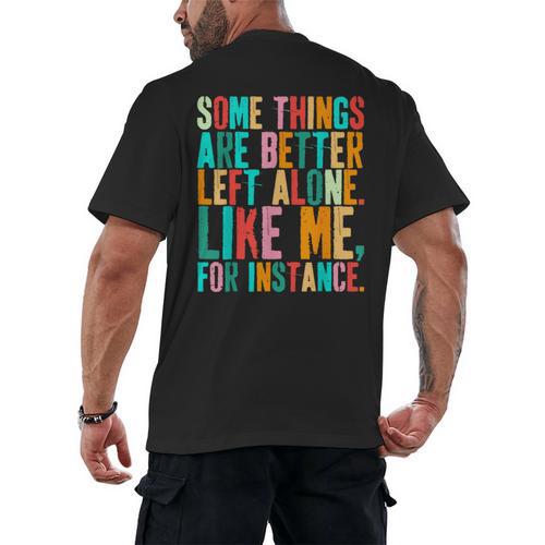 Vintage Some Things Are Better Left Alone Introverts Men's Back Print T-Shirt - Raresse