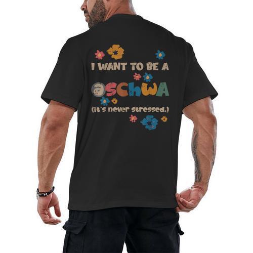 I Want To Be A Schwa Read Book Reading Librarian Men's Back Print T-Shirt - Bookorys DE