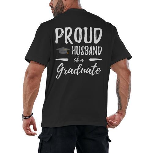 Wife's Graduation Shirt 2018 Proud Husband Of a Graduate Men's Back Print T-Shirt - Best Gift Smart