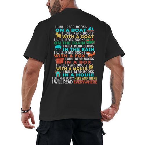 I Will Read Books On A Boat Kids Reading Read Books Men's Back Print T-Shirt - Bookorys